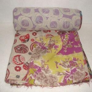 Wholesale Lot Of Indian Vintage Kantha Quilt Handmade Throw Reversible Blanket Bedspread Cotton Fabric BOHEMIAN quilt