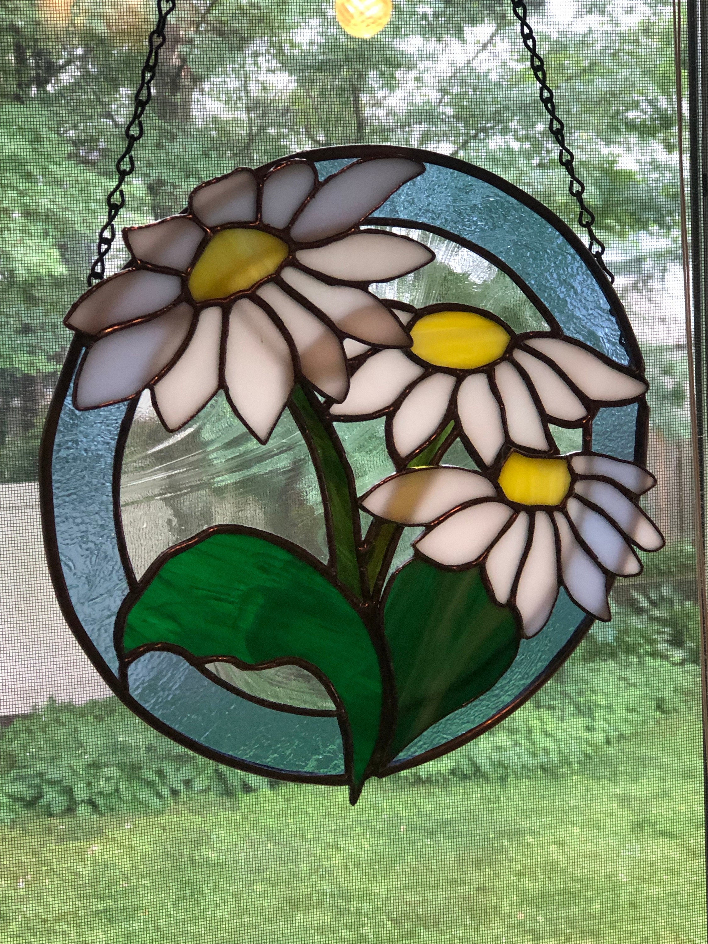 Daisies Stained Glass - Etsy Canada