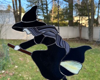 Halloween Stained Glass Wicked Witch