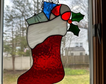 Stained glass Christmas Stocking