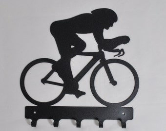 Cyclist Key Rack / Key Hanger by Theropod Metal Works