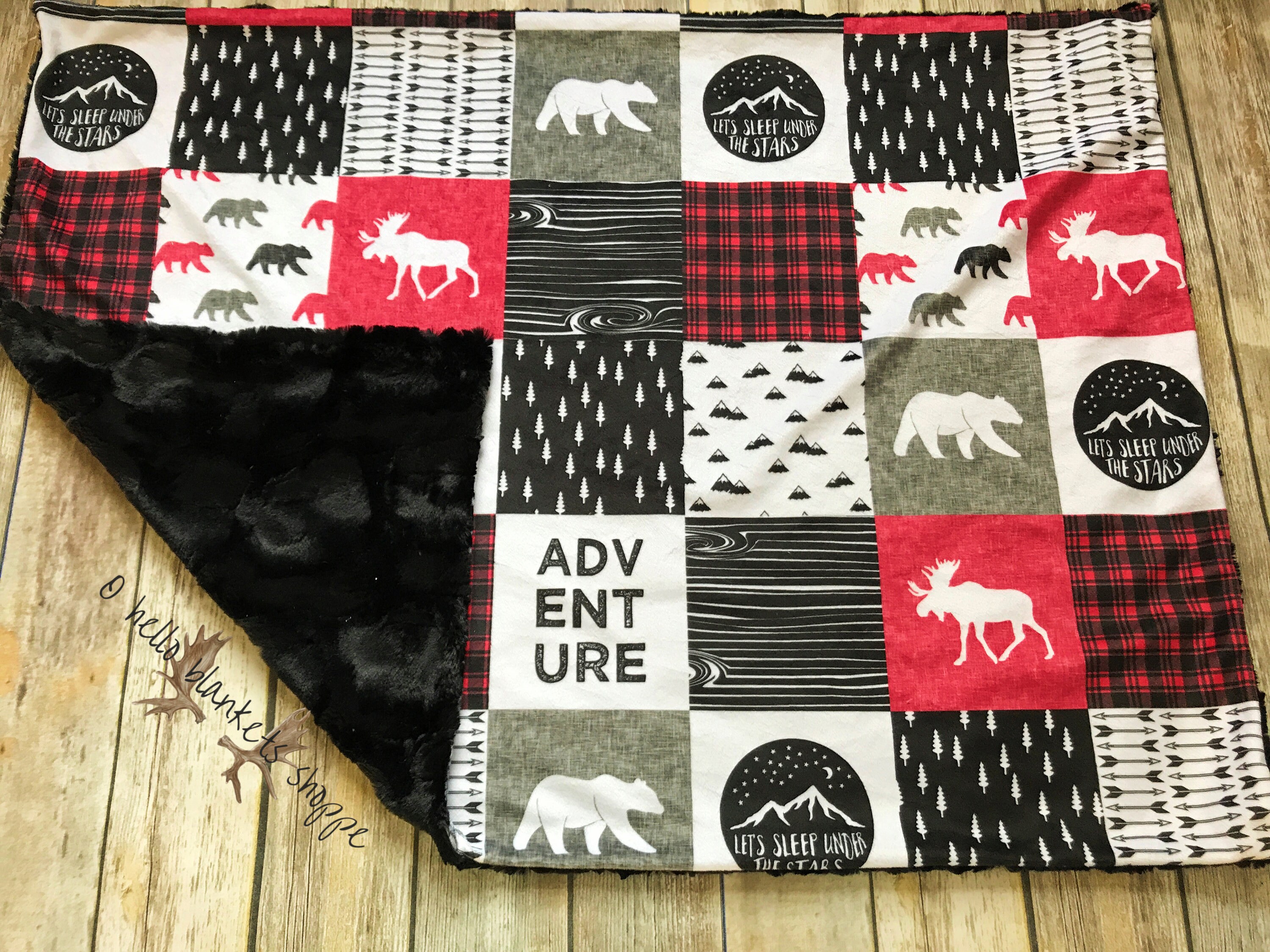 Buffalo Plaid Adventure Blanket Moose Blanket Woodland Etsy