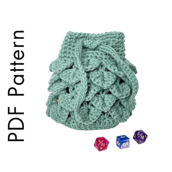 Dragon Scale Drawstring Dice Bag PDF Pattern