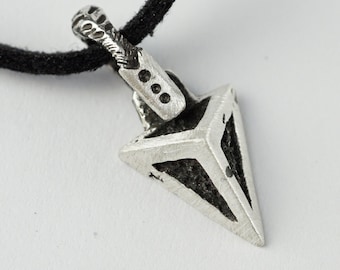 Small Mens or womens silver pendant, silver necklace "SPEAR" ready to ship