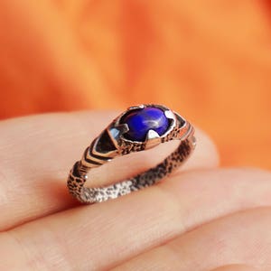 Lapis Lazuli Mens silver ring Unique mens ring Mens pinky ring Mens Lapis ring Mens stone ring Signet ring men &quot;ARGO&quot;