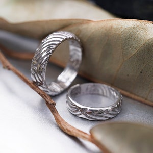 Gold wedding rings, couple wedding bands, wedding band set | LANDSCAPE