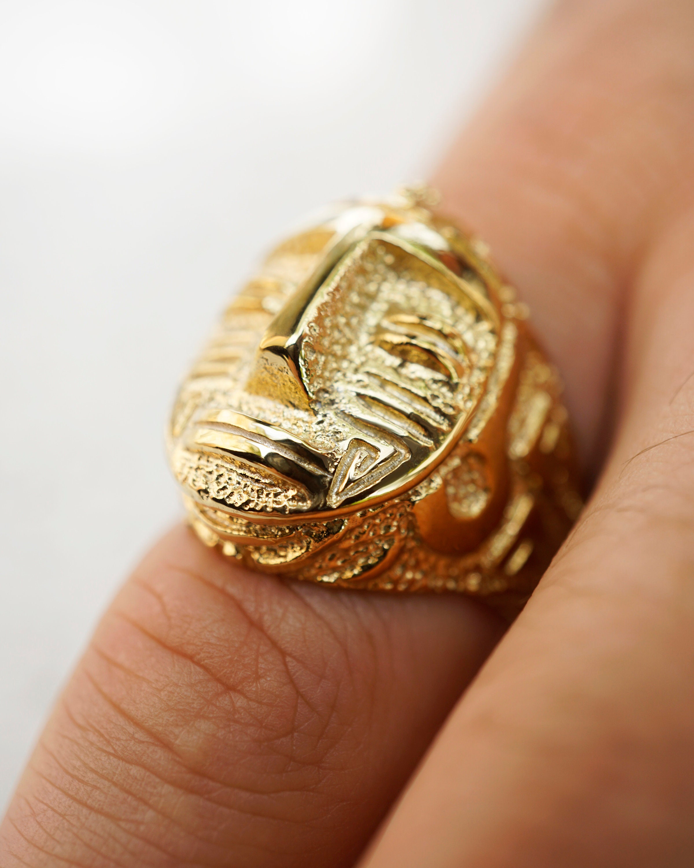 Mens silver ring Aztec Gold ring Statement Mens ring Etsy