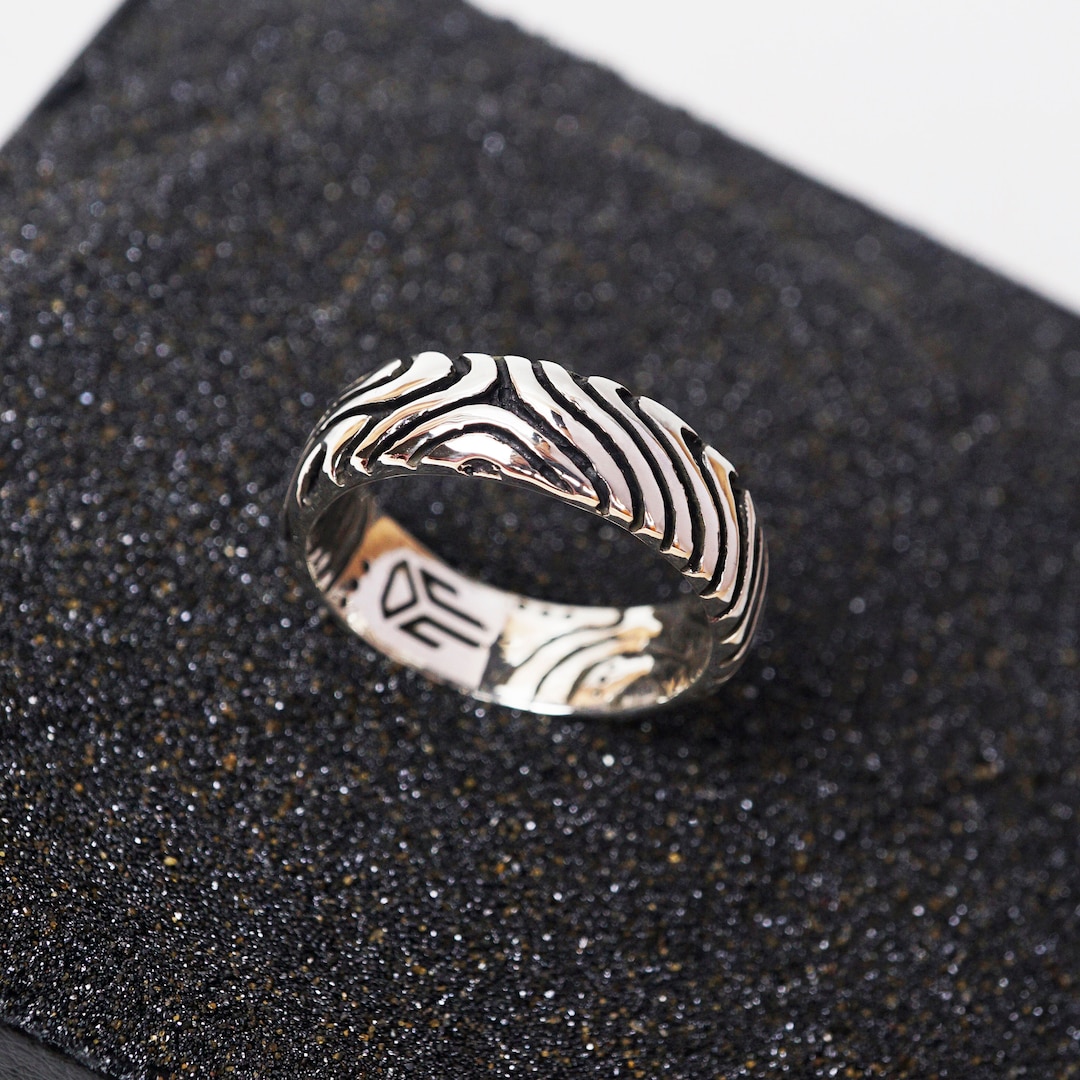 Mens Silver Wedding Band Wedding Bands for Him Oxidised Silver Mens