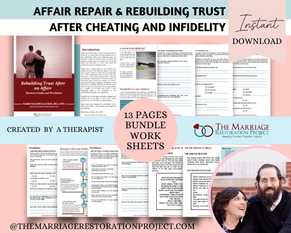 Affair Recovery Therapy Worksheets Infidelity Trust Cheating Couples Therapy Relationship Repair Marriage Counseling Mental Health Workbook