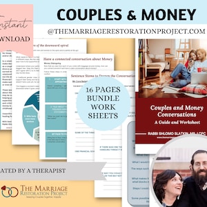 Money Worksheets Money for Couples Couples and Money Marriage Counseling Couples monthly budget Couples Planner Budget Goals Money planner