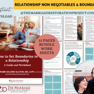 Personal Boundaries Non Negotiables in a relationship, Marriage Counseling, Couples Therapy, Therapy Worksheets, Mental Health Limit Setting
