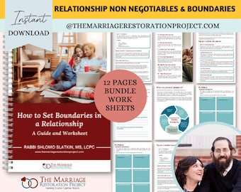 Relationship Boundaries Worksheets: Couples Therapy Communication (Digital Download)