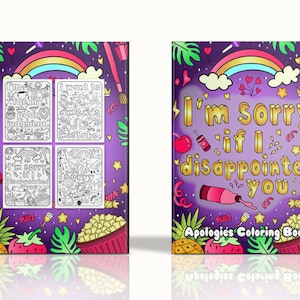 Lo siento regalo afirmaciones positivas libro para colorear páginas imprimible disculpa perdón reconciliación amistad alma gemela esposa novia