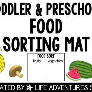 Fruits and Vegetables Toddler and Preschool Sorting Mat