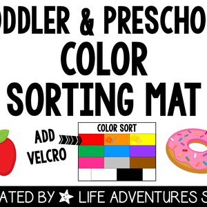 Color Toddlers and Preschool Sorting Mat