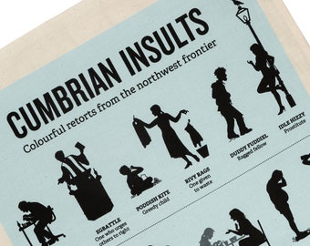 Cumbrian Insults Tea Towel| Designer gift| Lake District gift