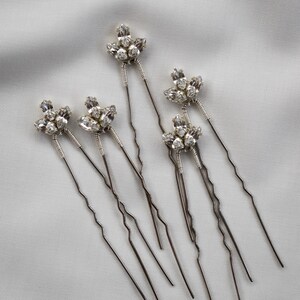 Bridal hair pins, Bridal headpiece, Wedding Hair Accessories, Crystal hair pins, Silver hair pins, Gold Hair Pins image 8