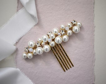 Celestial Star Bridal Hair Comb, Pearl Star Bridal Headpiece, Celestial Wedding Headpiece, Opal Star Bridal Hair Comb