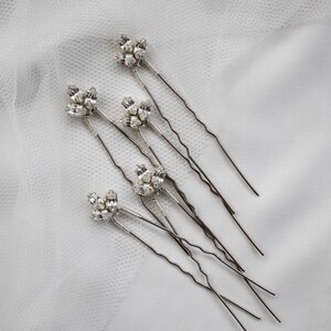 Bridal hair pins, Bridal headpiece, Wedding Hair Accessories, Crystal hair pins, Silver hair pins, Gold Hair Pins image 7