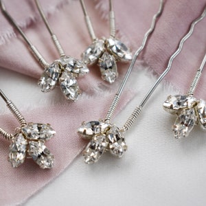 Bridal hair pins, Bridal headpiece, Wedding Hair Accessories, Crystal hair pins, Silver hair pins, Gold Hair Pins image 9