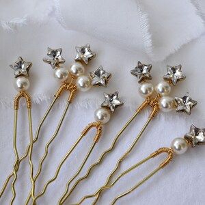 Crystal Star Hair Pins, Celestial Bridal Hair Pins, Celestial Wedding Headpiece, Crystal Star Bridal Headpiece, Celestial Wedding Accessory