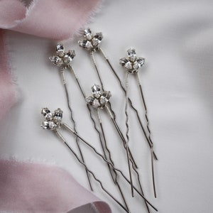 Bridal hair pins, Bridal headpiece, Wedding Hair Accessories, Crystal hair pins, Silver hair pins, Gold Hair Pins image 3