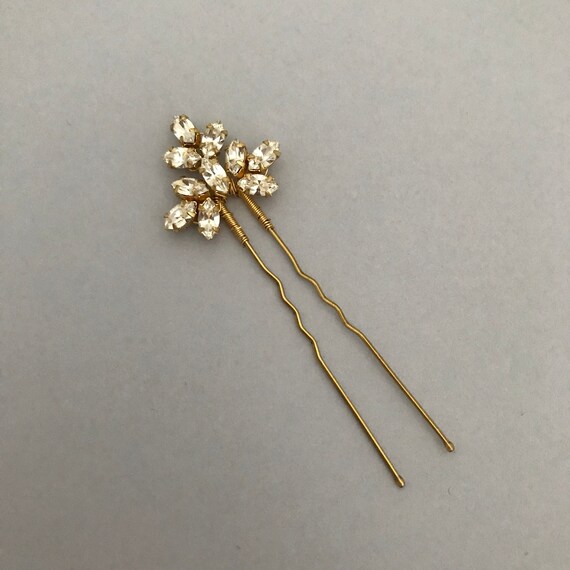 Bridal Hair Pinscrystal Hair Pins Gold Hair Pins Bridal Etsy