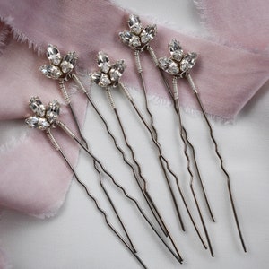 Bridal hair pins, Bridal headpiece, Wedding Hair Accessories, Crystal hair pins, Silver hair pins, Gold Hair Pins image 4