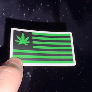 Pegatina impermeable de la bandera estadounidense de The Stoner