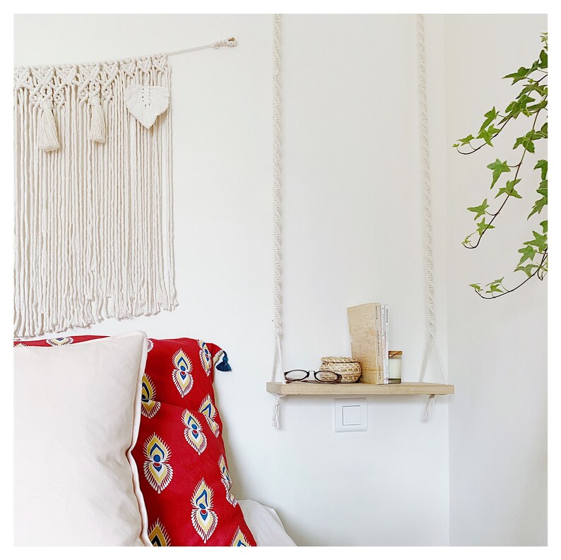 Bedside Table Swing Decoration Shelves to Hang in Macramé. Etsy Canada