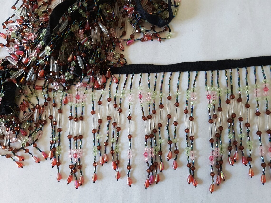 Beaded Fringe Vintage Look Antique Red Lampshade - Etsy