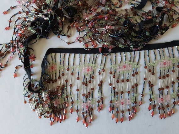 Beaded Fringe Vintage Look Antique Red Lampshade Embellishment