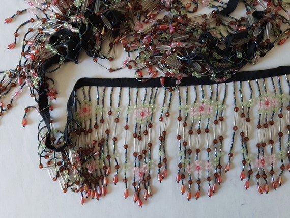 Beaded Fringe, Vintage Look Antique Red, Lampshade Embellishment