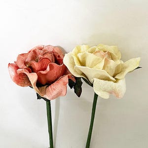 10 Roses Velvet Flowers peach for Halloween, lampshades, millinery, floral supplies and wedding decor image 4