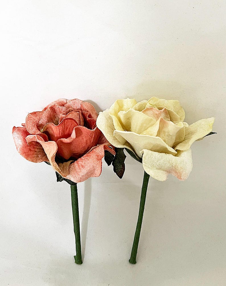 10 Roses Velvet Flowers peach for Halloween, lampshades, millinery, floral supplies and wedding decor image 4