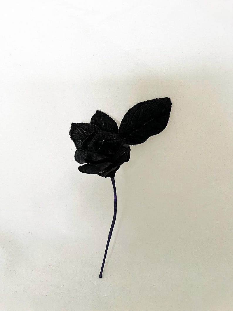 7 x Black Roses with leaves Halloween wreath, bouquets image 6