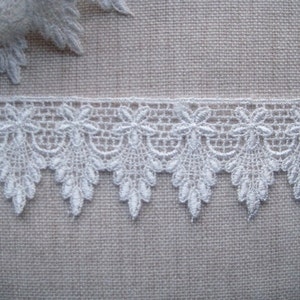 White Scalloped Lace with forget me nut flower for jewelry, table runners, head crown image 5