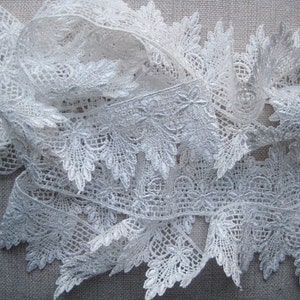 White Scalloped Lace with forget me nut flower for jewelry, table runners, head crown image 4