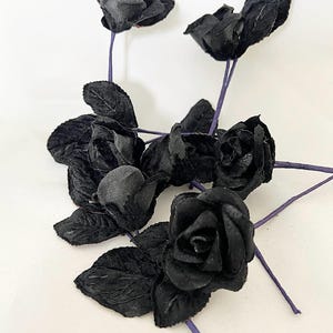 7 x Black Roses with leaves Halloween wreath, bouquets image 8