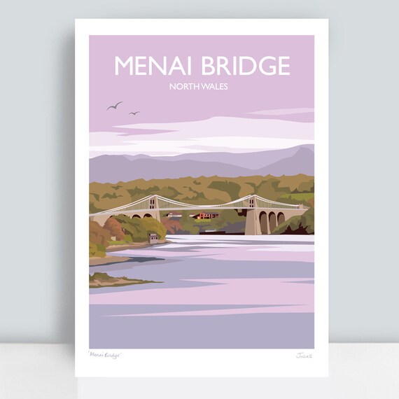 Wall art poster poster North Wales : Vintage Travel advert reproduction.