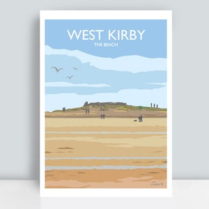 West Kirby, The Beach, Wirral. Art Print/Poster by Julia Seaton.