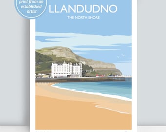 Llandudno North Wales Art Print: Vintage Travel Poster by Julia Seaton