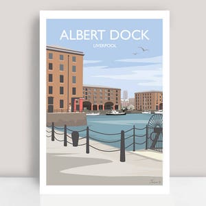 Liverpool print, Albert Dock, Liverpool. Art Print/Poster by Julia Seaton..