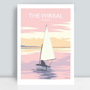 Wirral, England. Art Print/Poster. Boat on the Marine Lake by Julia Seaton.