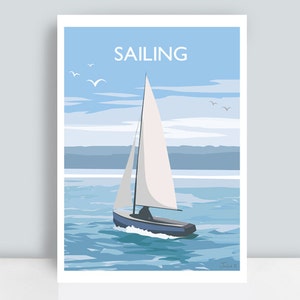 Sailing Travel Poster Print by Julia S Illustration.