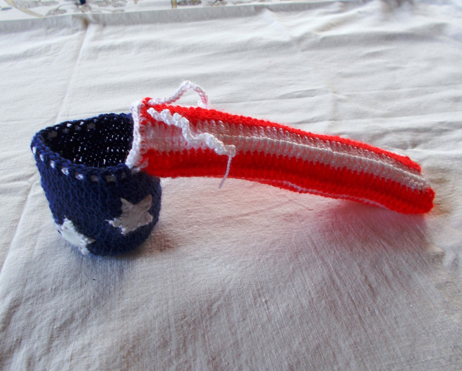 American flag hand knitted underwear penis warmer cock sock vibrator cozy w...