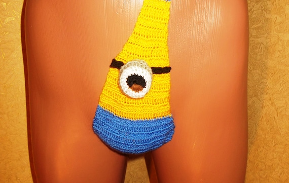 Crochet Minion Thong Beach Mens Cotton Sexy Underwear DEspicable Me Bikini ...