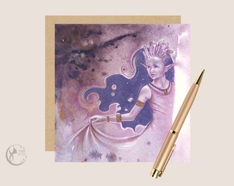 Greeting Card with Amethyst Fairy