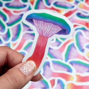 Autocollant de champignon arc-en-ciel