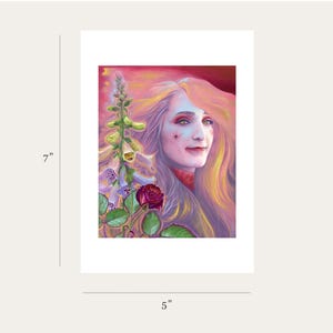 Mini Art print of a Vampire Portrait in Foxgloves, by Sybiline